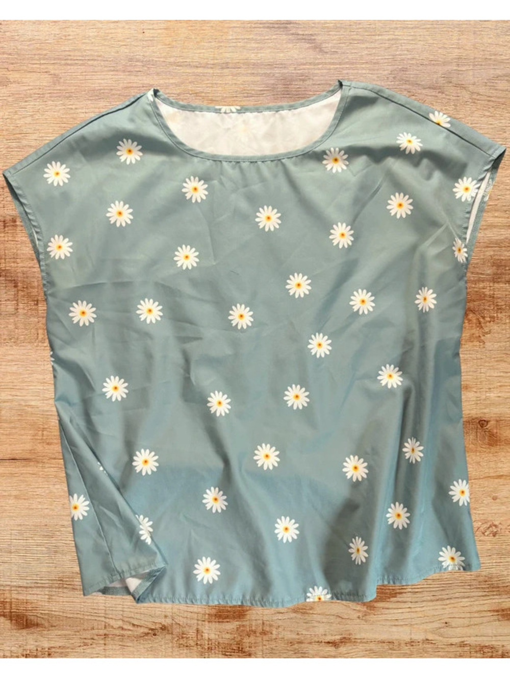 Emery Rose Blue Daisy Floral Blouse Women’s Size XL Short Sleeve Top